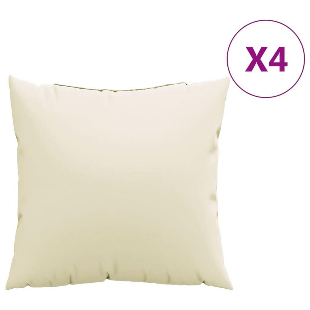 VIDAXL Coussins de canape lot de 4 creme 60x60 cm tissu