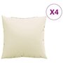 Voir la diapositive 2 : VIDAXL Coussins de canape lot de 4 creme 60x60 cm tissu