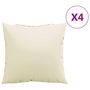 Voir la diapositive 2 : VIDAXL Coussins de canape lot de 4 creme 60x60 cm tissu
