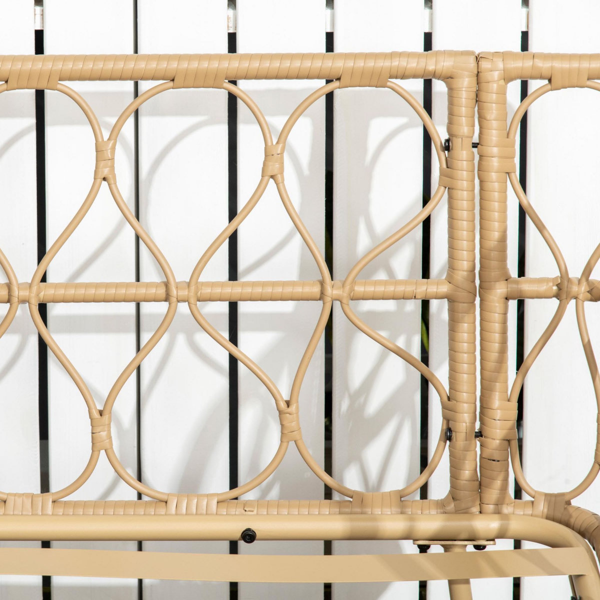 OUTSUNNY Salon de jardin 4 places 4 pièces style colonial résine tressée aspect rotin coussins gris