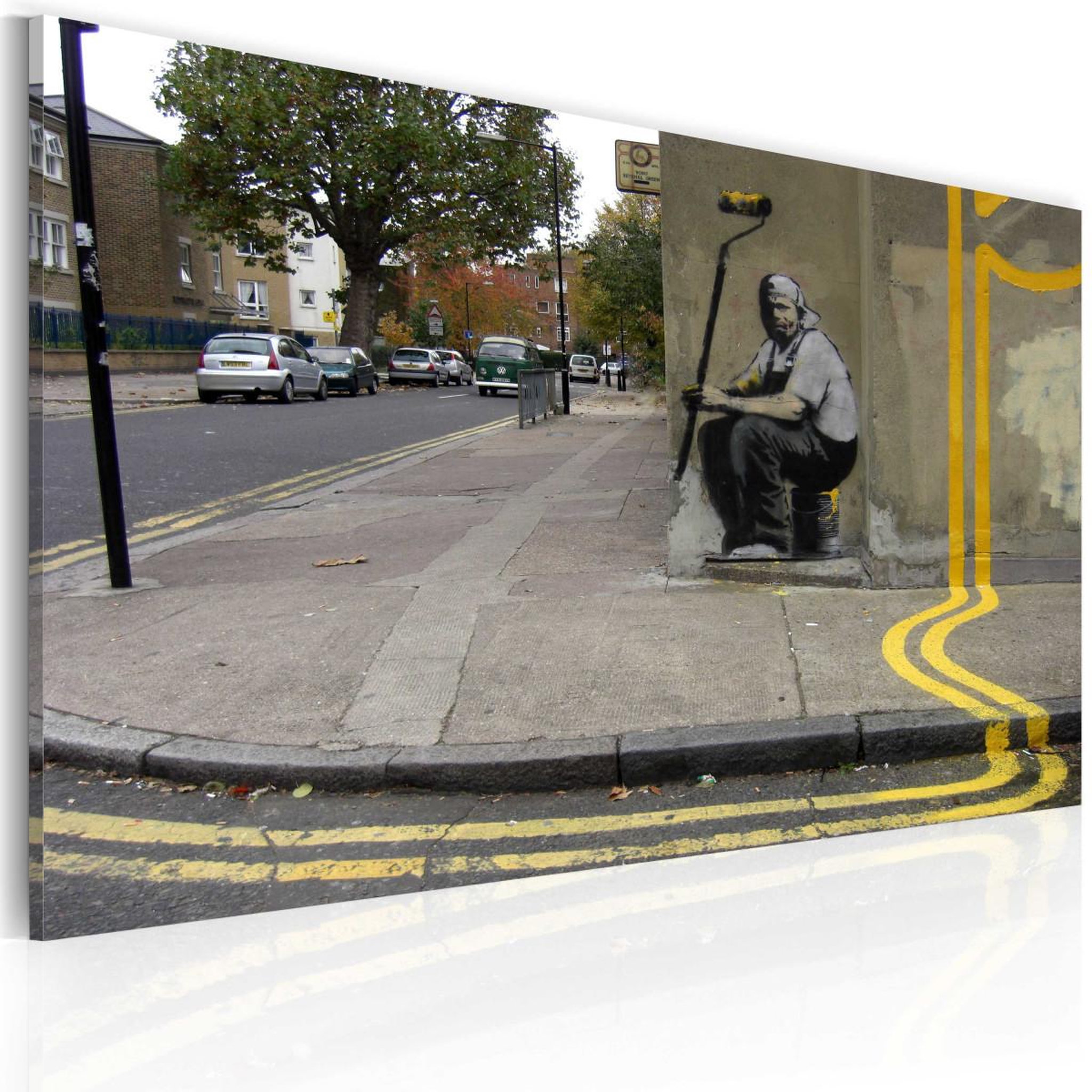 Paris Prix Tableau imprimé  fleur jaune - banksy  40x60cm