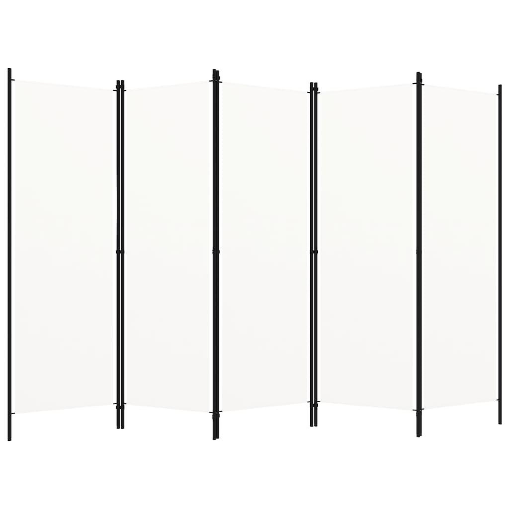 Voir la diapositive 1 : VIDAXL Cloison de separation 5 panneaux Blanc 250x180 cm