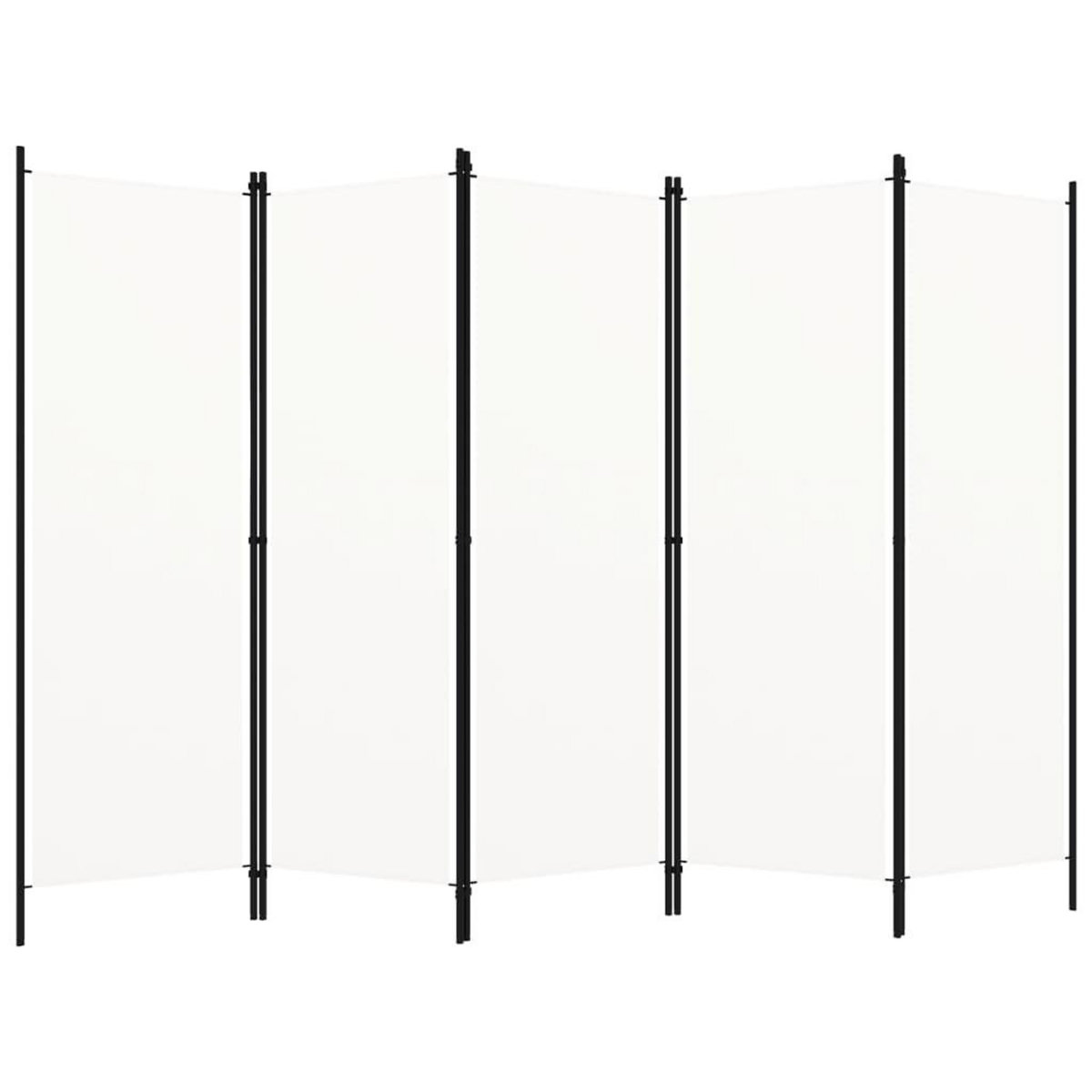 VIDAXL Cloison de separation 5 panneaux Blanc 250x180 cm