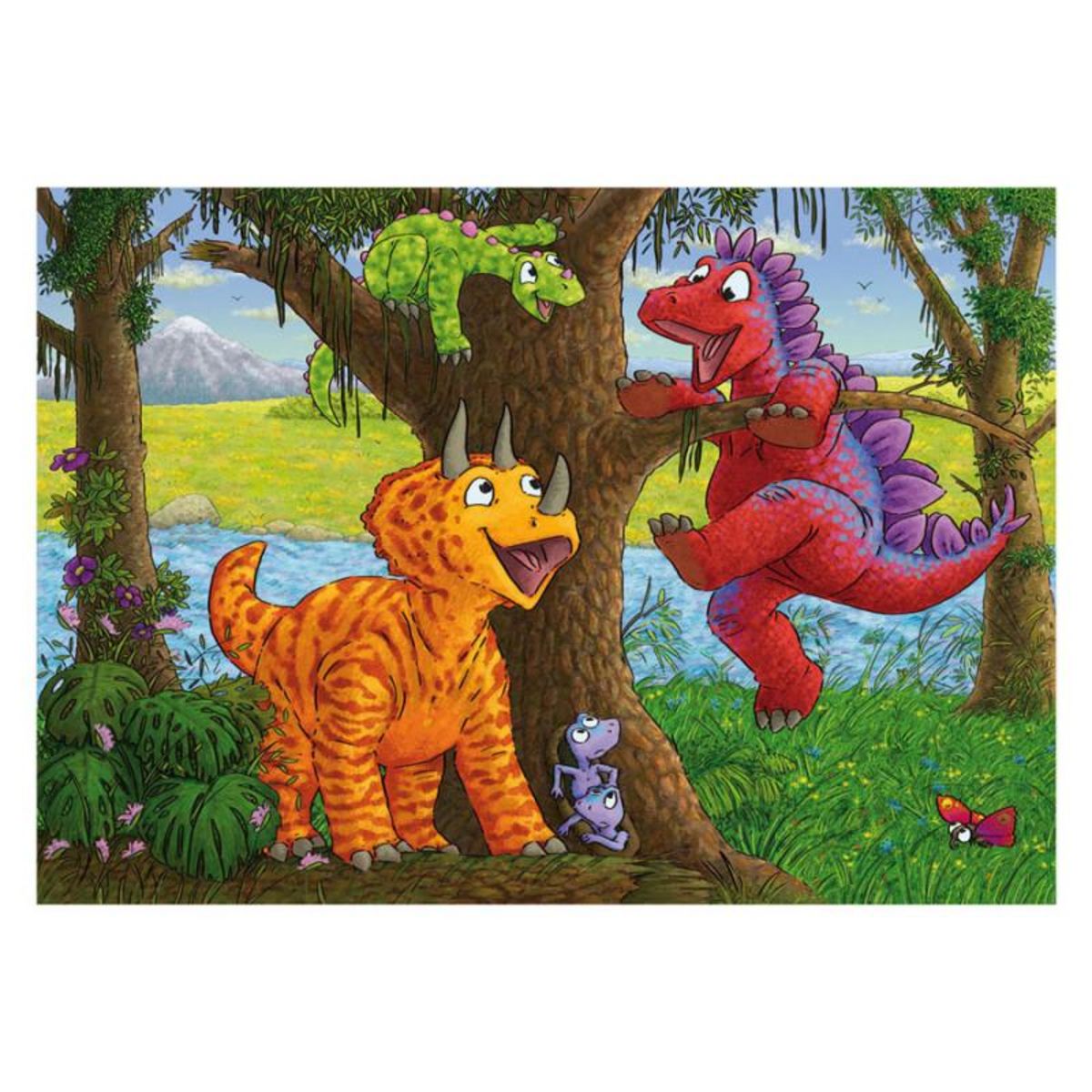 RAVENSBURGER Ravensburger - Jigsaw puzzle Playing Dinos, 2x24 pcs. 050307