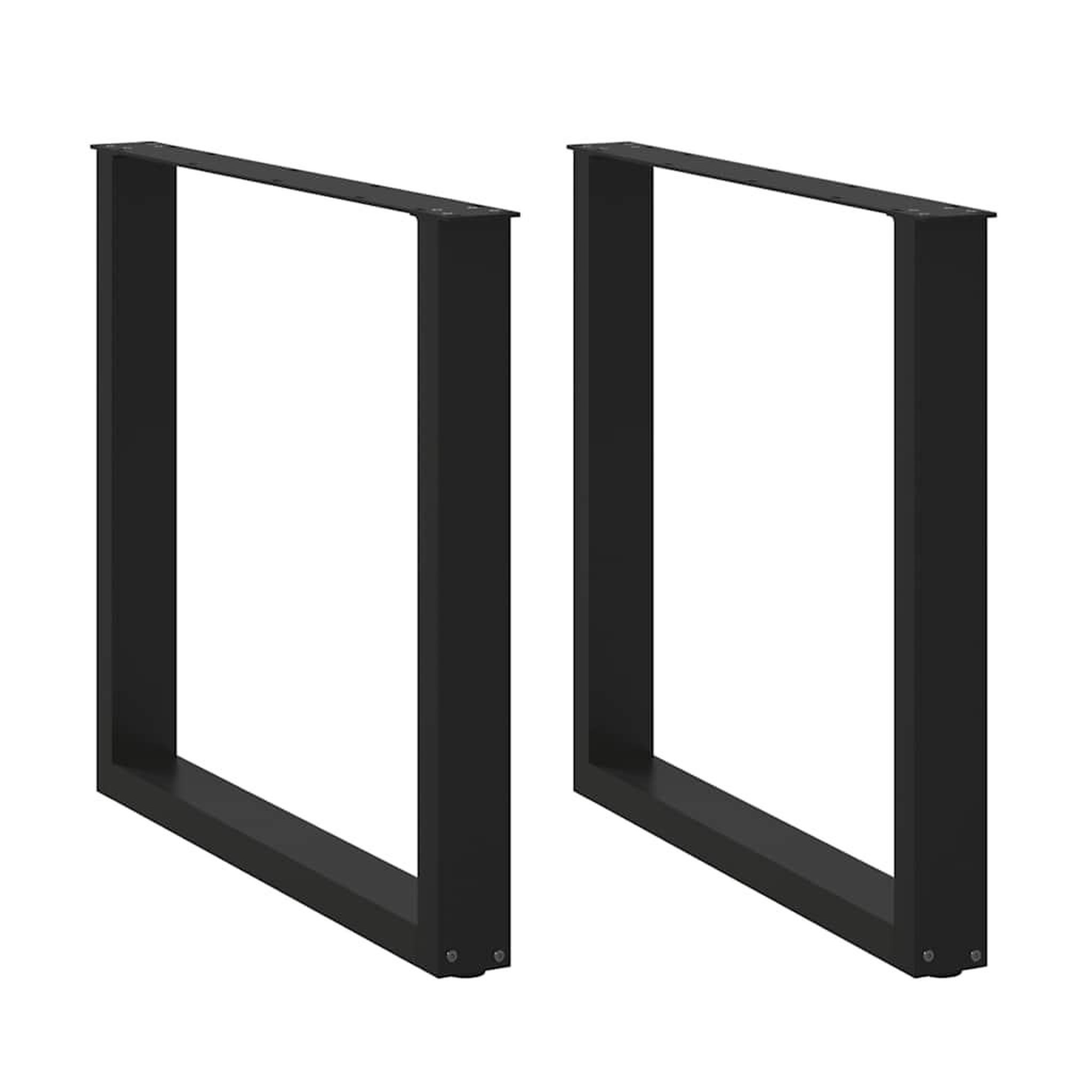 VIDAXL Pieds de table a manger forme de U 2 pcs noir 90x(72-73) cm
