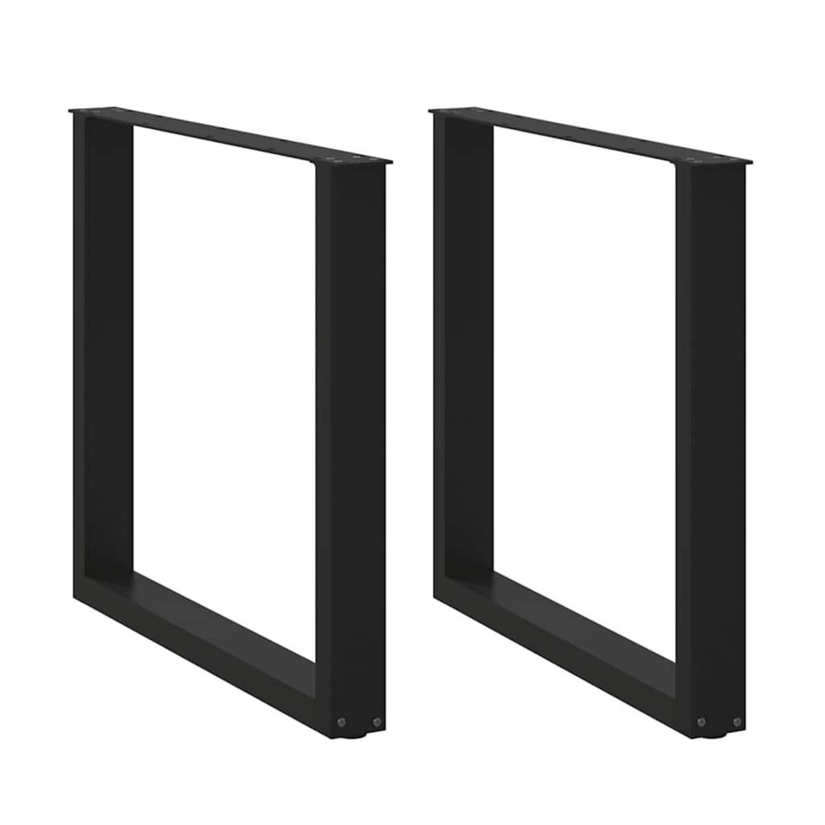 VIDAXL Pieds de table a manger forme de U 2 pcs noir 90x(72-73) cm