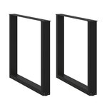 VIDAXL Pieds de table a manger forme de U 2 pcs noir 90x(72-73) cm