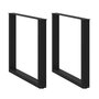 Voir la diapositive 1 : VIDAXL Pieds de table a manger forme de U 2 pcs noir 90x(72-73) cm