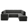 Voir la diapositive 6 : BEST MOBILIER Nappa - canapé panoramique d'angle gauche 7 places convertible avec coffre en velours