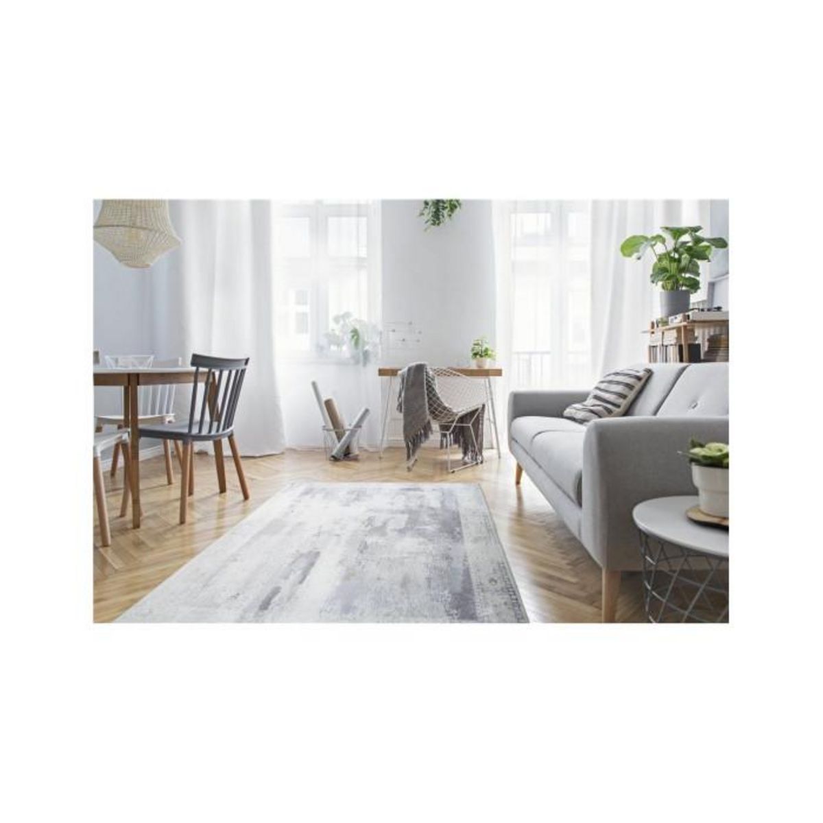 Paris Prix Tapis Vintage Motif Vintage  Galaxy V  Beige & Gris