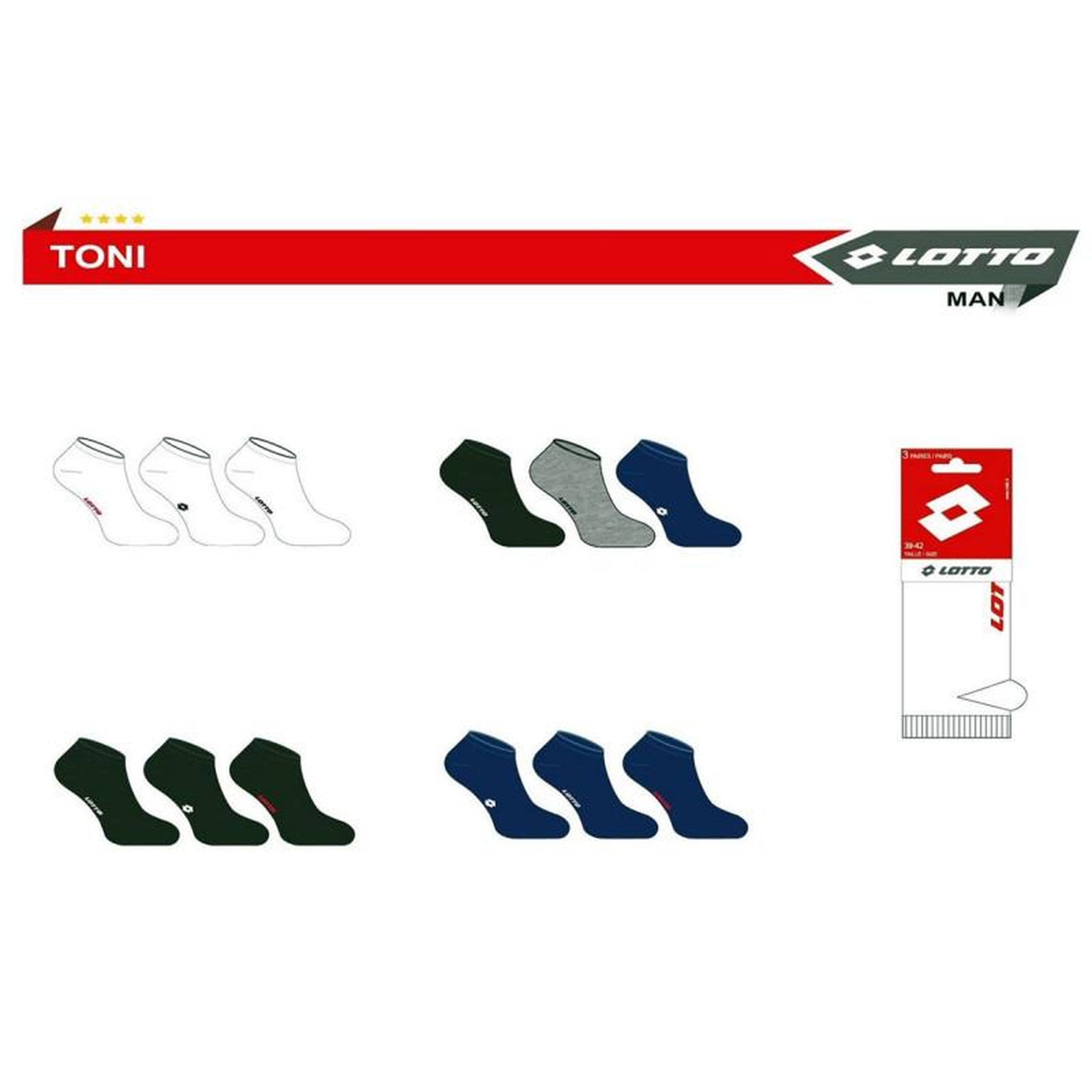 Voir la diapositive 4 : LOTTO Chaussettes Homme LOTTO