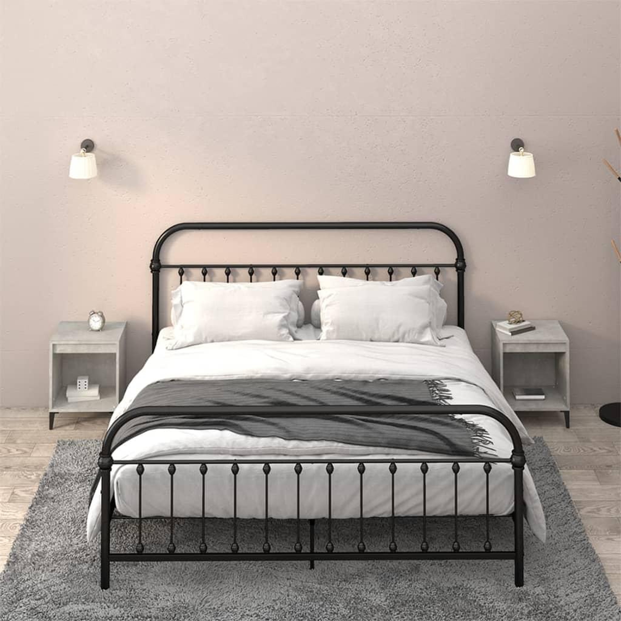 Voir la diapositive 1 : VIDAXL Tables de chevet 2 pcs Gris beton 40x35x50 cm