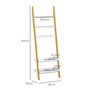 Voir la diapositive 3 : HOMCOM Étagère échelle porte-serviette style cosy chic bambou - 2 étagères 3 barres - MDF blanc