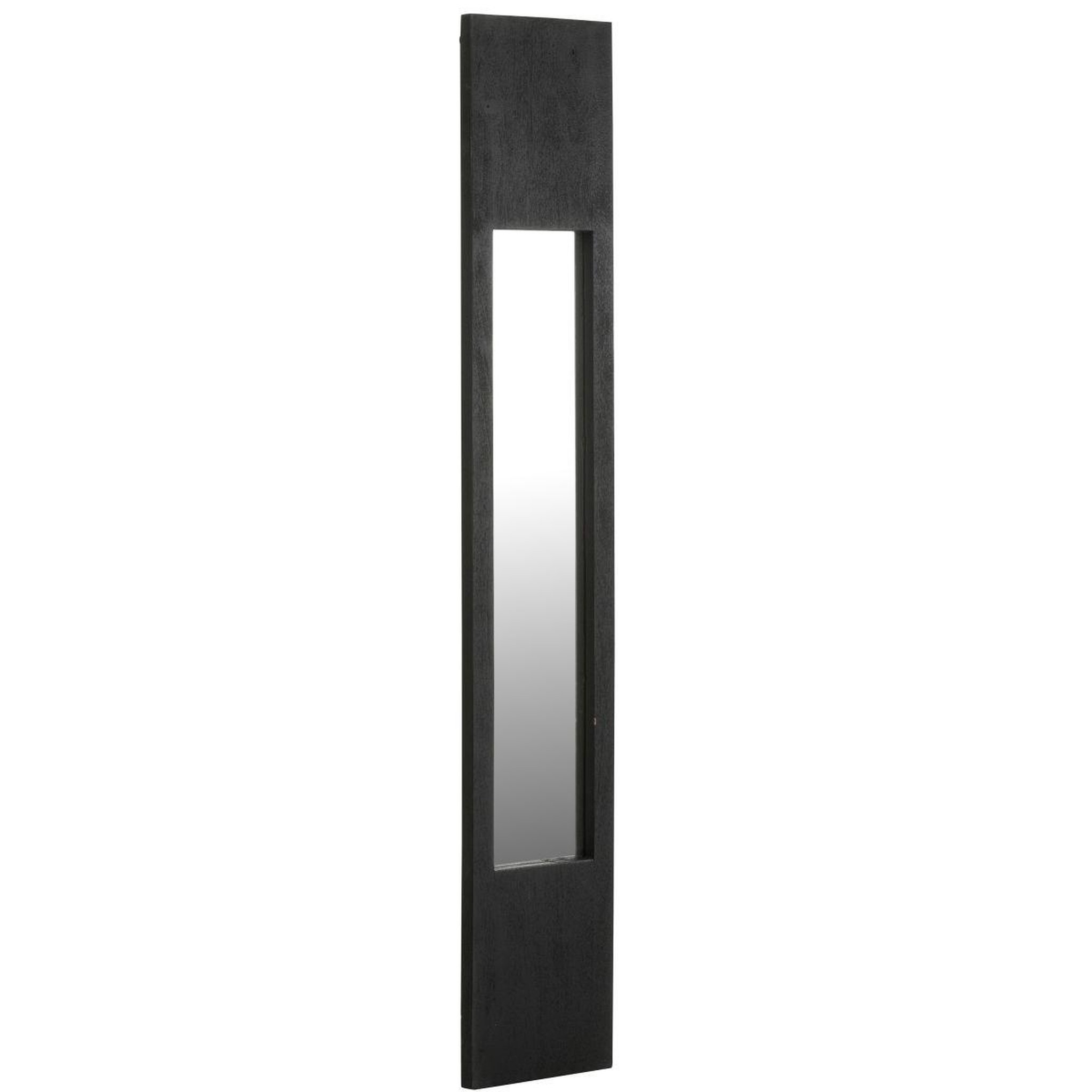 Voir la diapositive 2 : J-LINE Miroir Mural en Bois  Hiram  150cm Noir