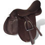 Voir la diapositive 2 : VIDAXL Set de selle equitation 17,5  en cuir veritable 18 cm 5 en 1 brun