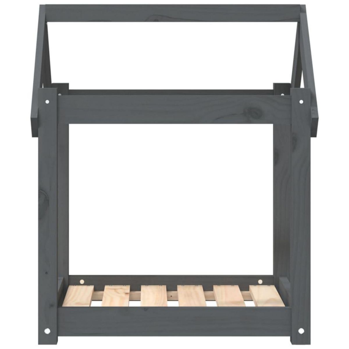 VIDAXL Lit pour chien Gris 61x50x70 cm Bois de pin solide