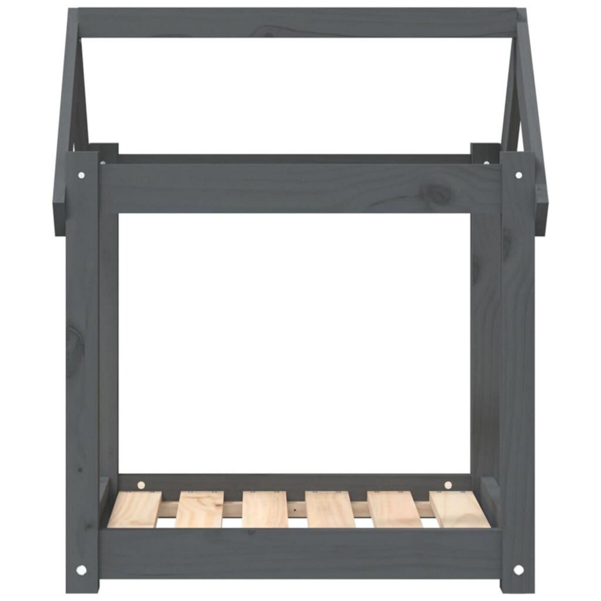 VIDAXL Lit pour chien Gris 61x50x70 cm Bois de pin solide