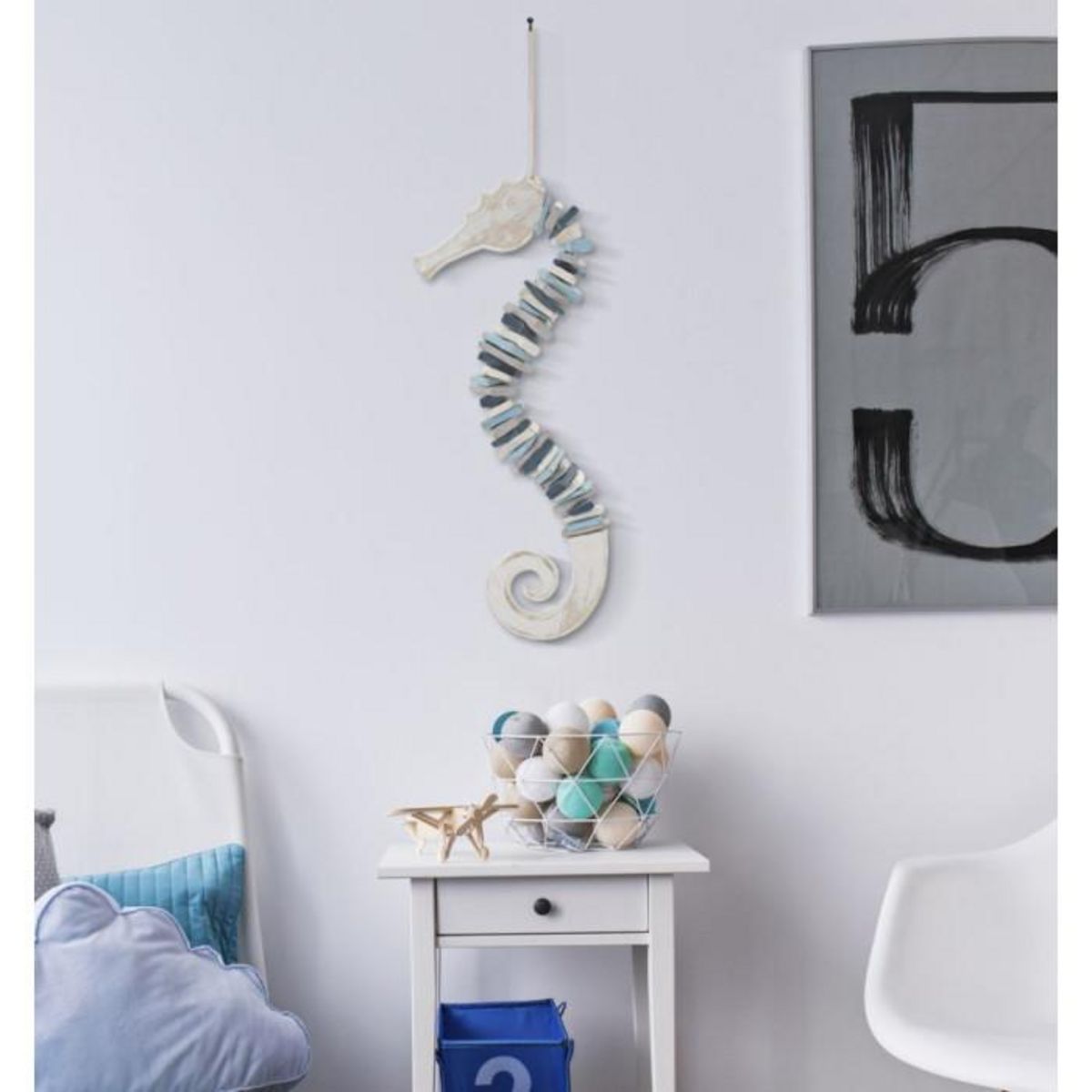 Paris Prix Décoration Murale en Bois  Hippocampe  55cm Multicolore