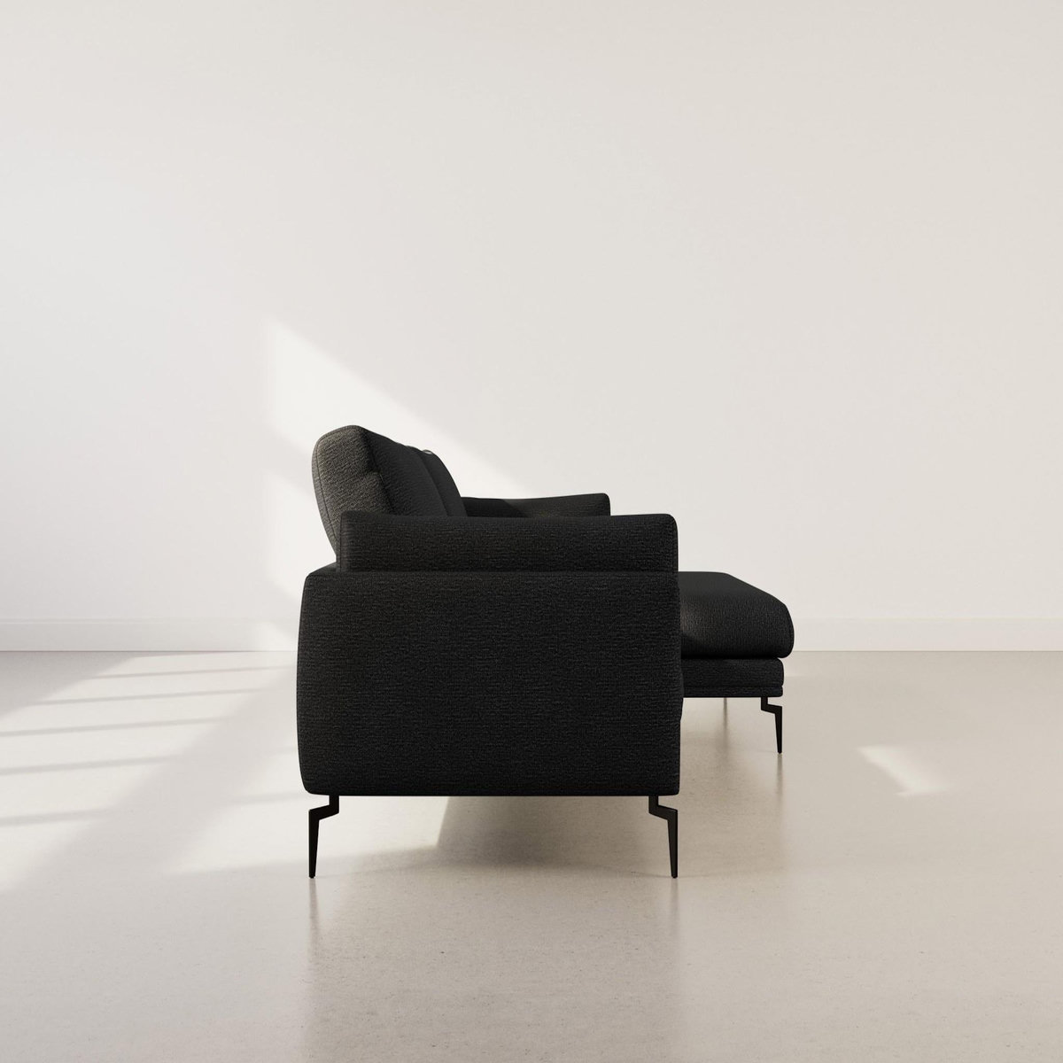 LISA DESIGN Carlos - canapé d'angle droit 4 places ultra moelleux en tissu texturé