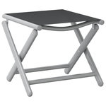 VIDAXL Repose-pied pliable noir et argente textilene et aluminium