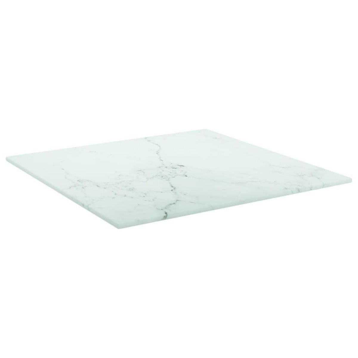 VIDAXL Dessus de table blanc 40x40 cm 6 mm verre trempe design marbre