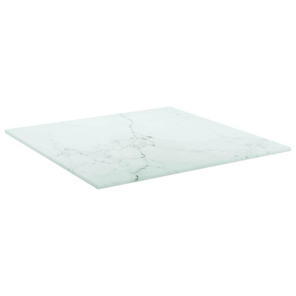 VIDAXL Dessus de table blanc 40x40 cm 6 mm verre trempe design marbre