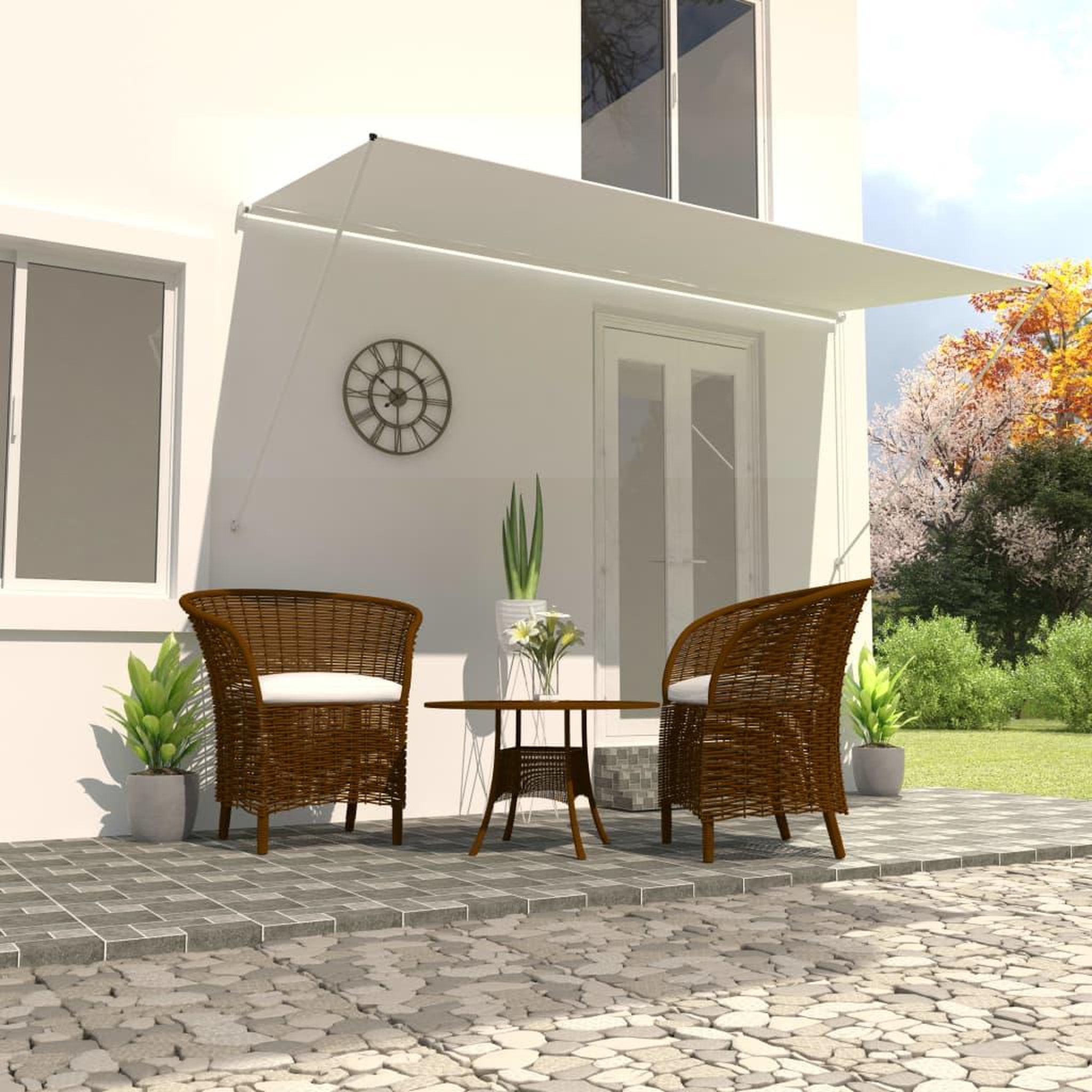 Voir la diapositive 1 : VIDAXL Auvent retractable 400x150 cm Creme
