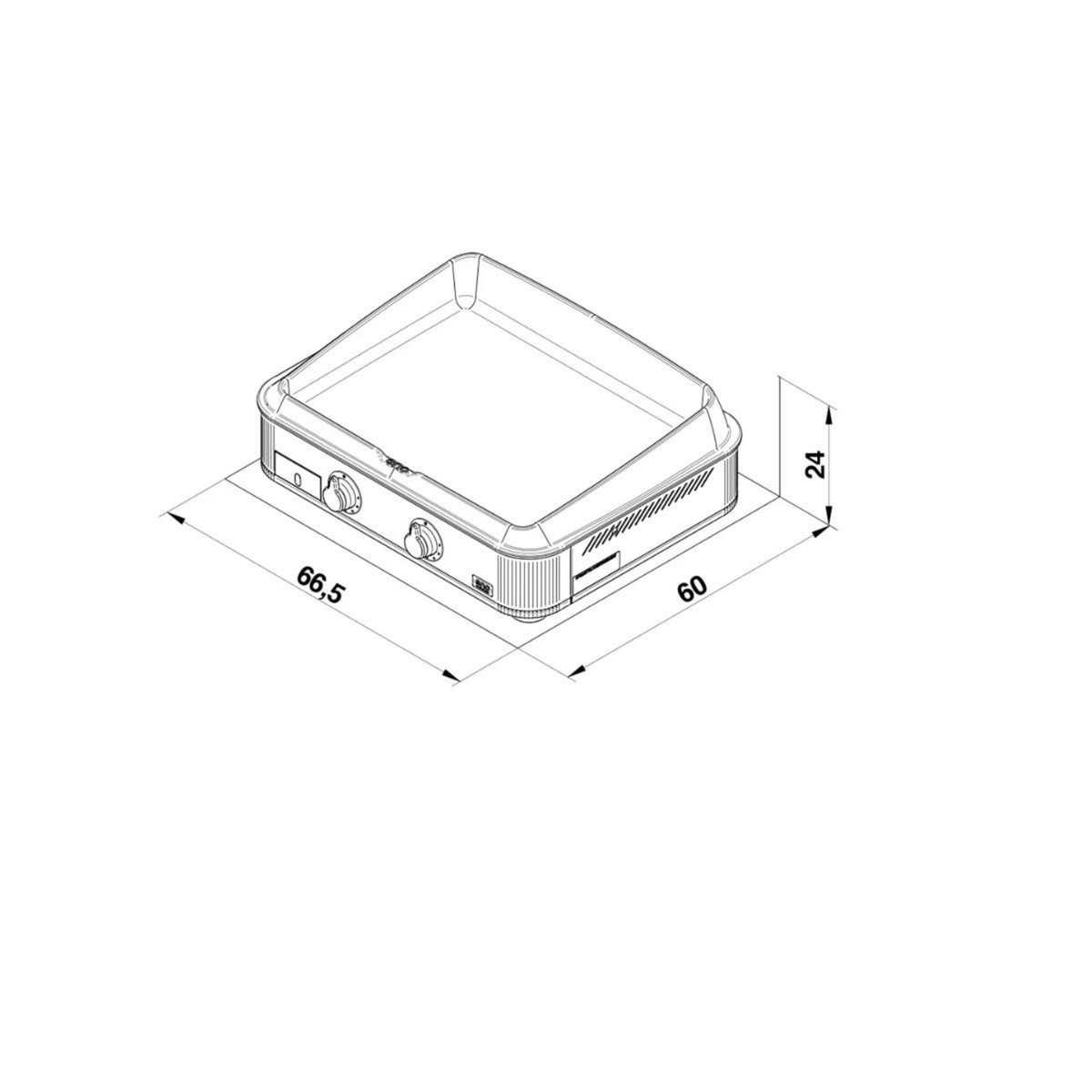 pla.net Plancha électrique 3120w plaque inox - CHEF80LISSELEC
