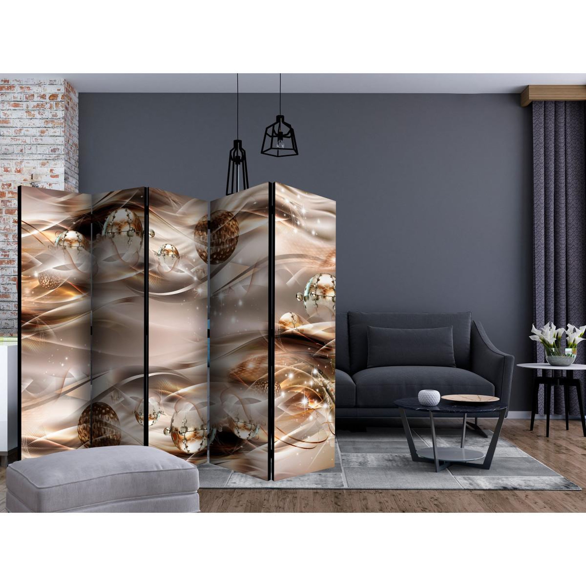Voir la diapositive 2 : Paris Prix Paravent 5 volets  amber constellation  172x225cm