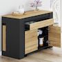 Voir la diapositive 3 : ID MARKET Table buffet extensible ORLANDO 10 personnes bois et noir 235 cm