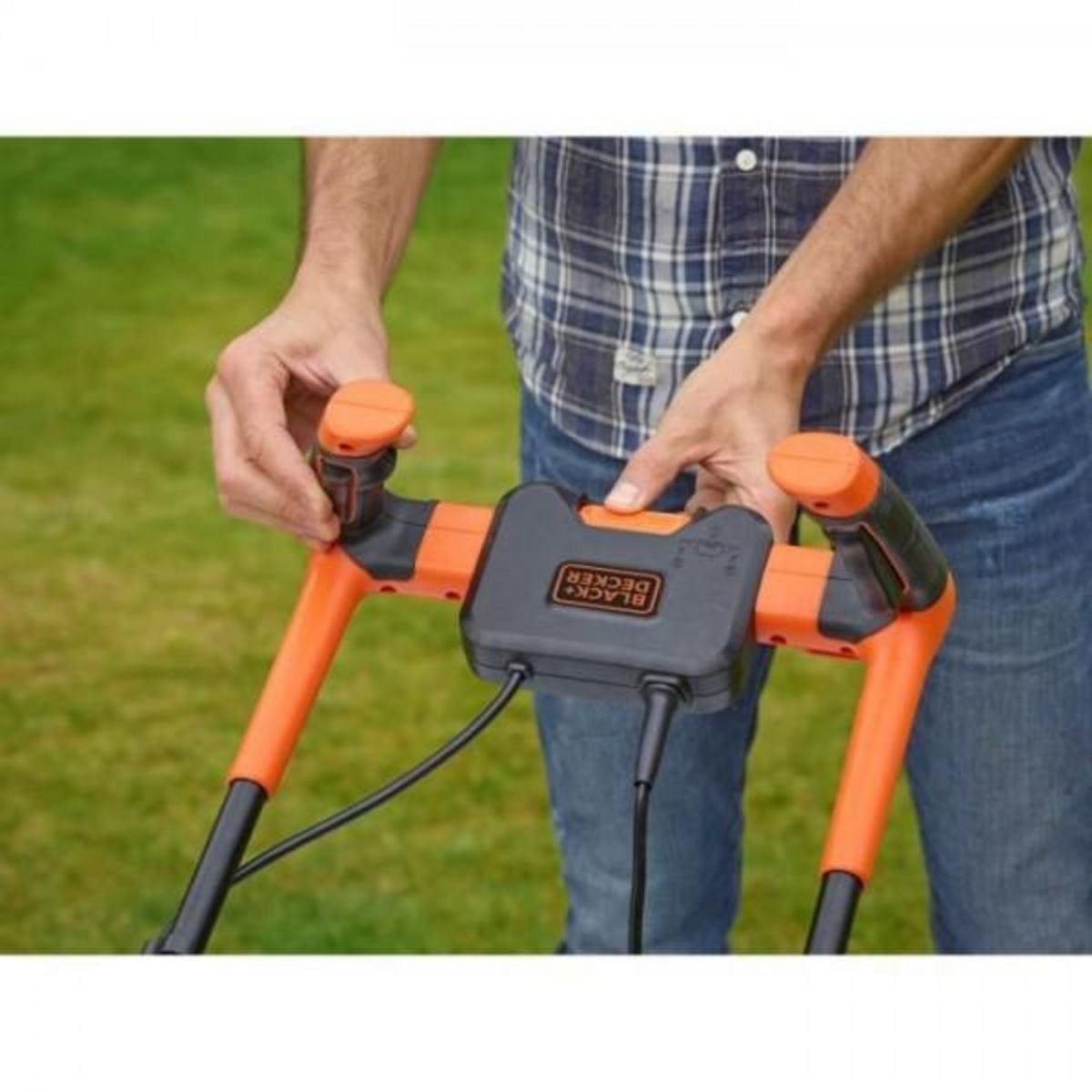 Black et Decker Tondeuse a Gazon   Filaire BLACK+DECKER BEMW471BH-QS 1600W 38 cm - 6 Hauteurs Réglables