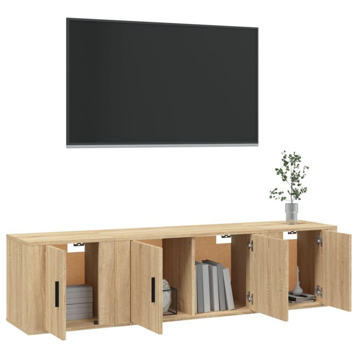 VIDAXL Ensemble de meubles TV 3 pcs Chene sonoma Bois d'ingenierie