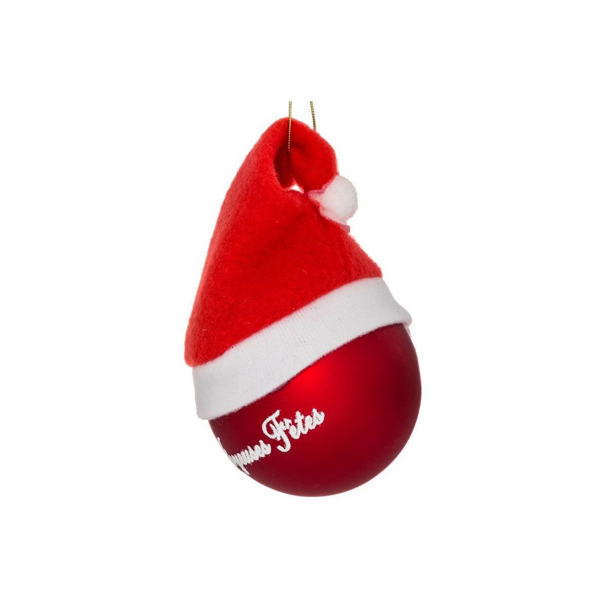 FEERIC LIGHT & CHRISTMAS Boule de noël en verre  soir  6cm rouge & blanc