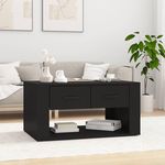 VIDAXL Table basse Noir 80x50x40 cm Bois d'ingenierie