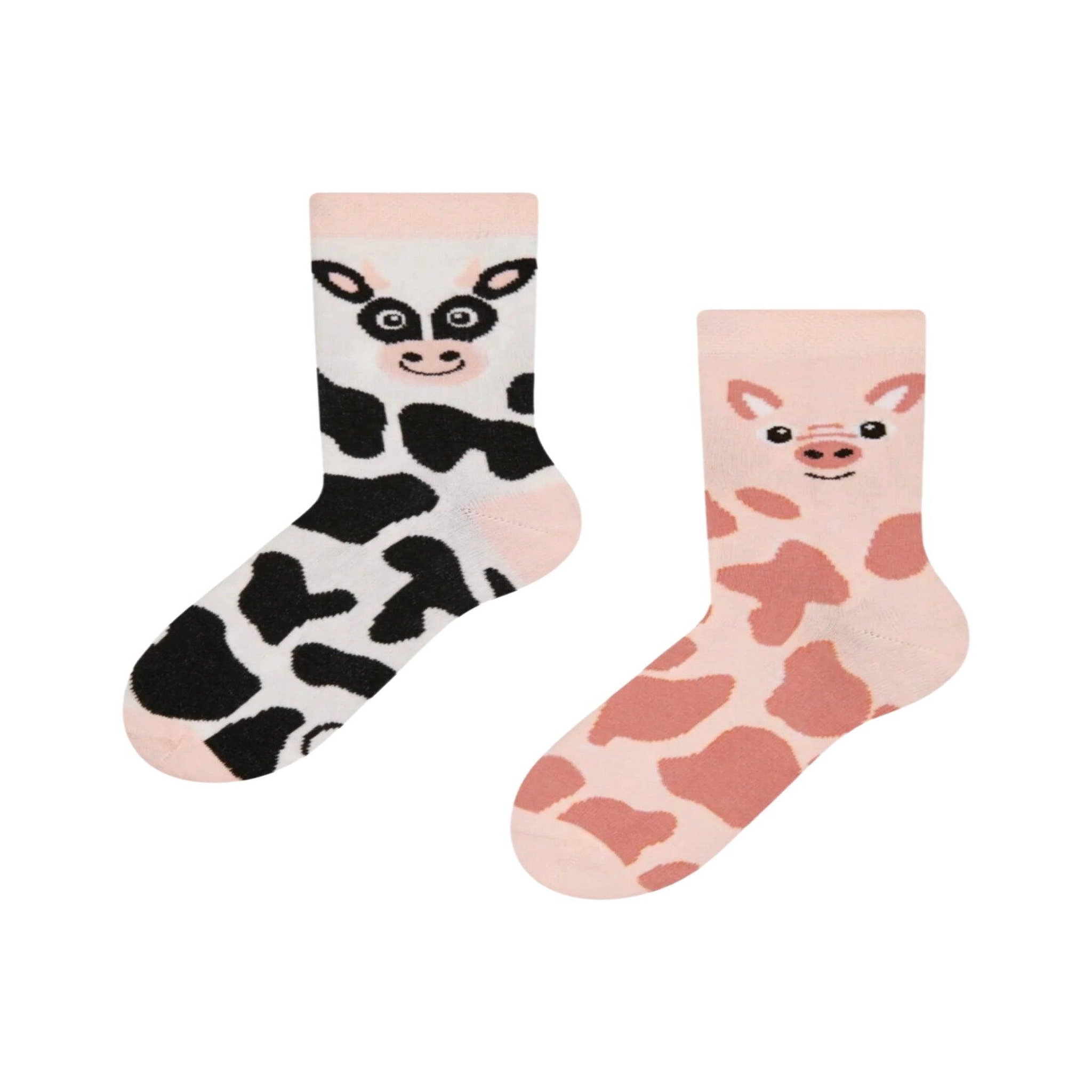 DEDOLES Chaussettes enfants vache et cochon. Coloris disponibles : Multicolore