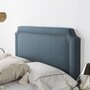 MARCKONFORT Tête de lit tapissée Leonor 160x60 cm Bleu, Clous en Marron