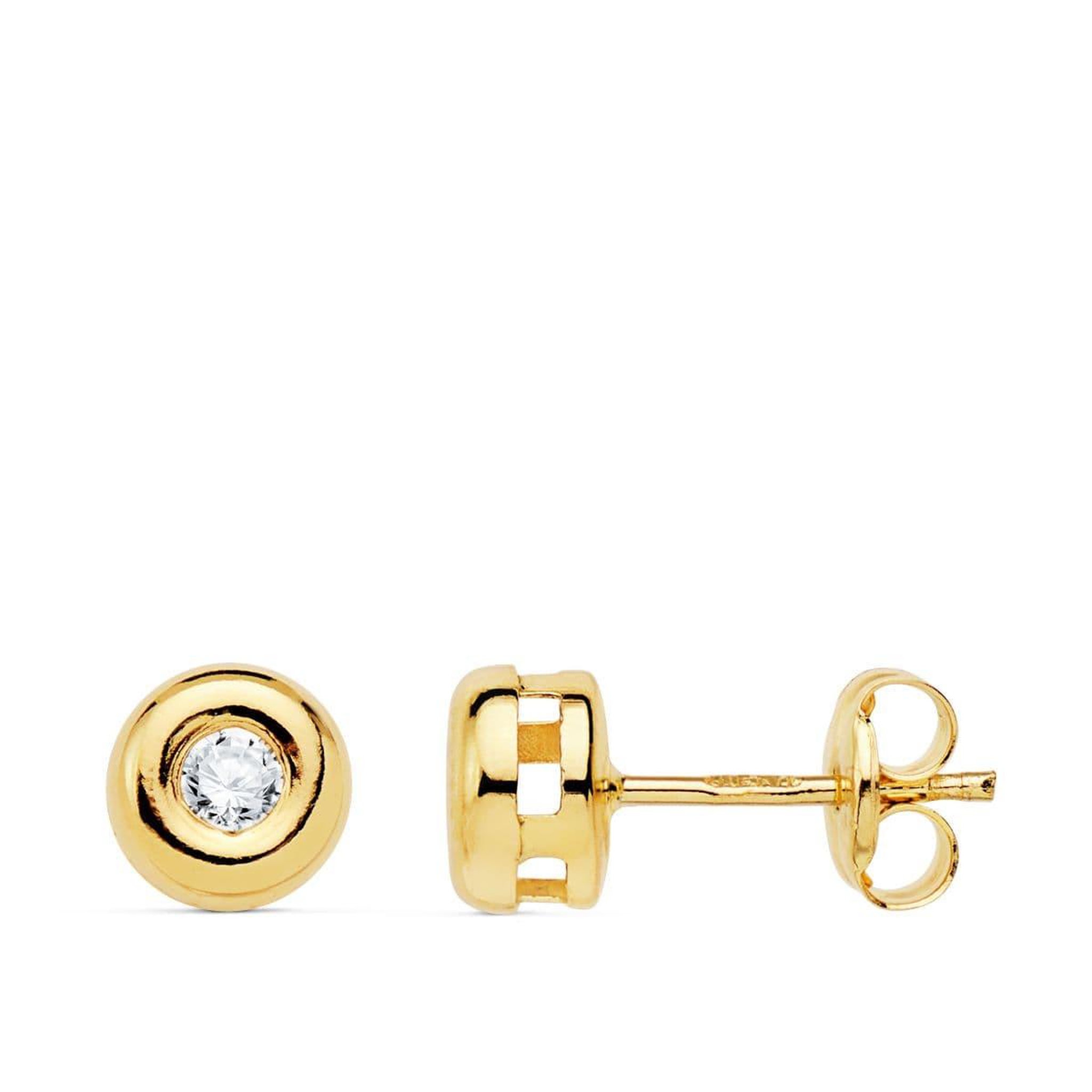 Voir la diapositive 1 : L'ATELIER D'AZUR Boucles d'Oreilles Solitaires Diamants de Synthèse 0.14 Carats - Or 18 Carats 750 Jaune