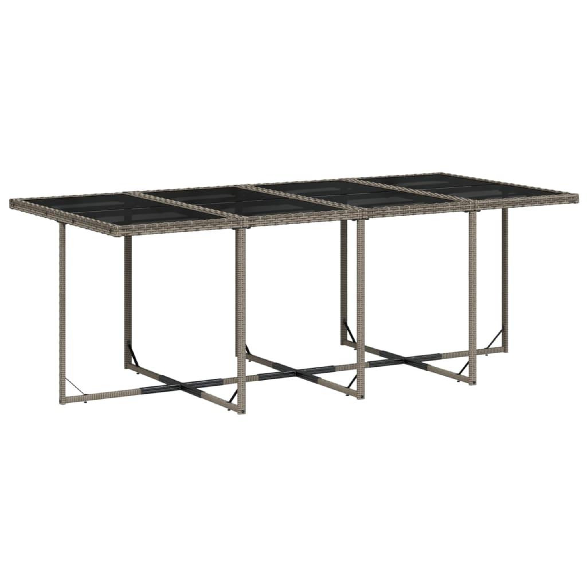 Voir la diapositive 4 : VIDAXL Ensemble a manger de jardin coussins 13 pcs gris resine tressee