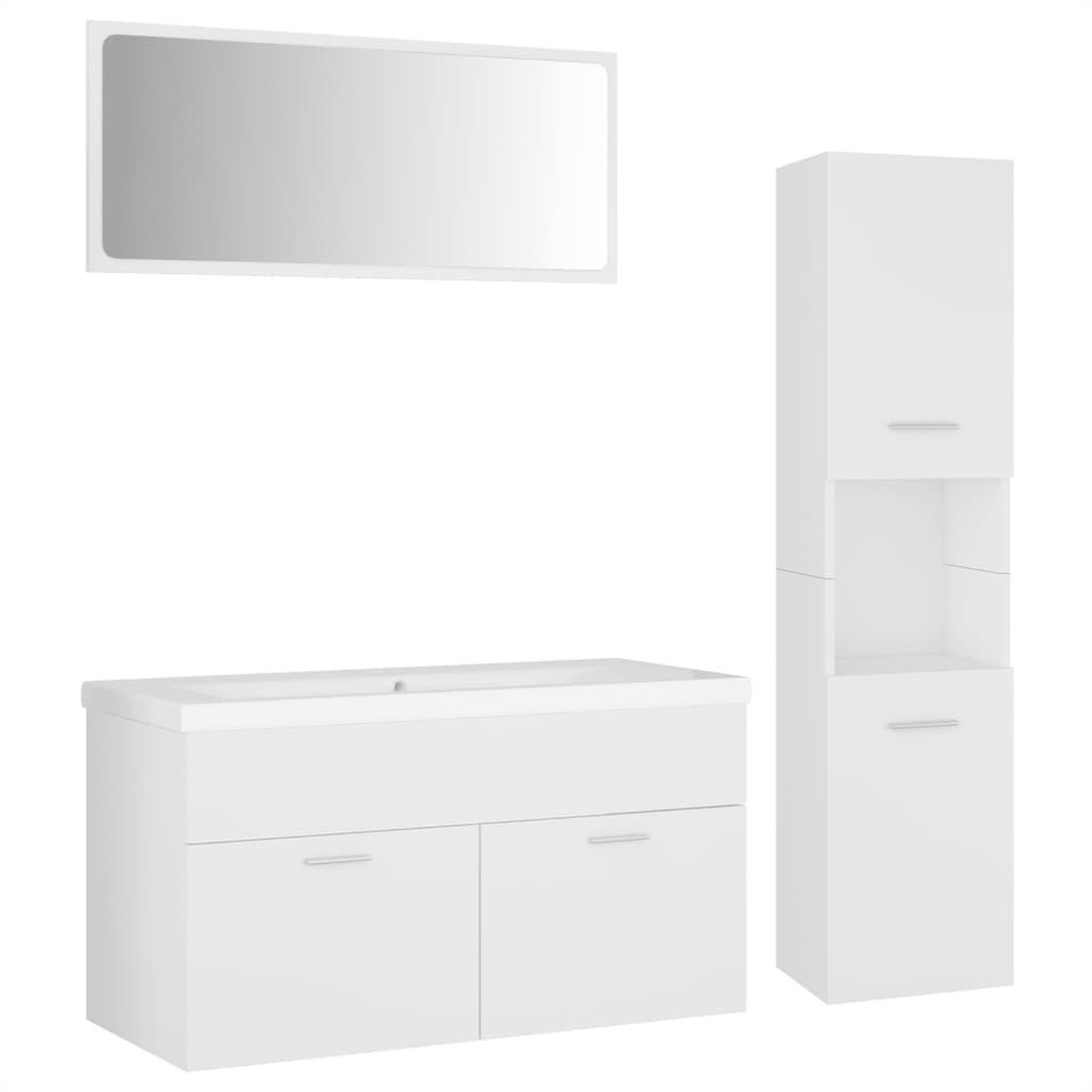 Voir la diapositive 2 : VIDAXL Ensemble de meubles de salle de bain Blanc Bois d'ingenierie