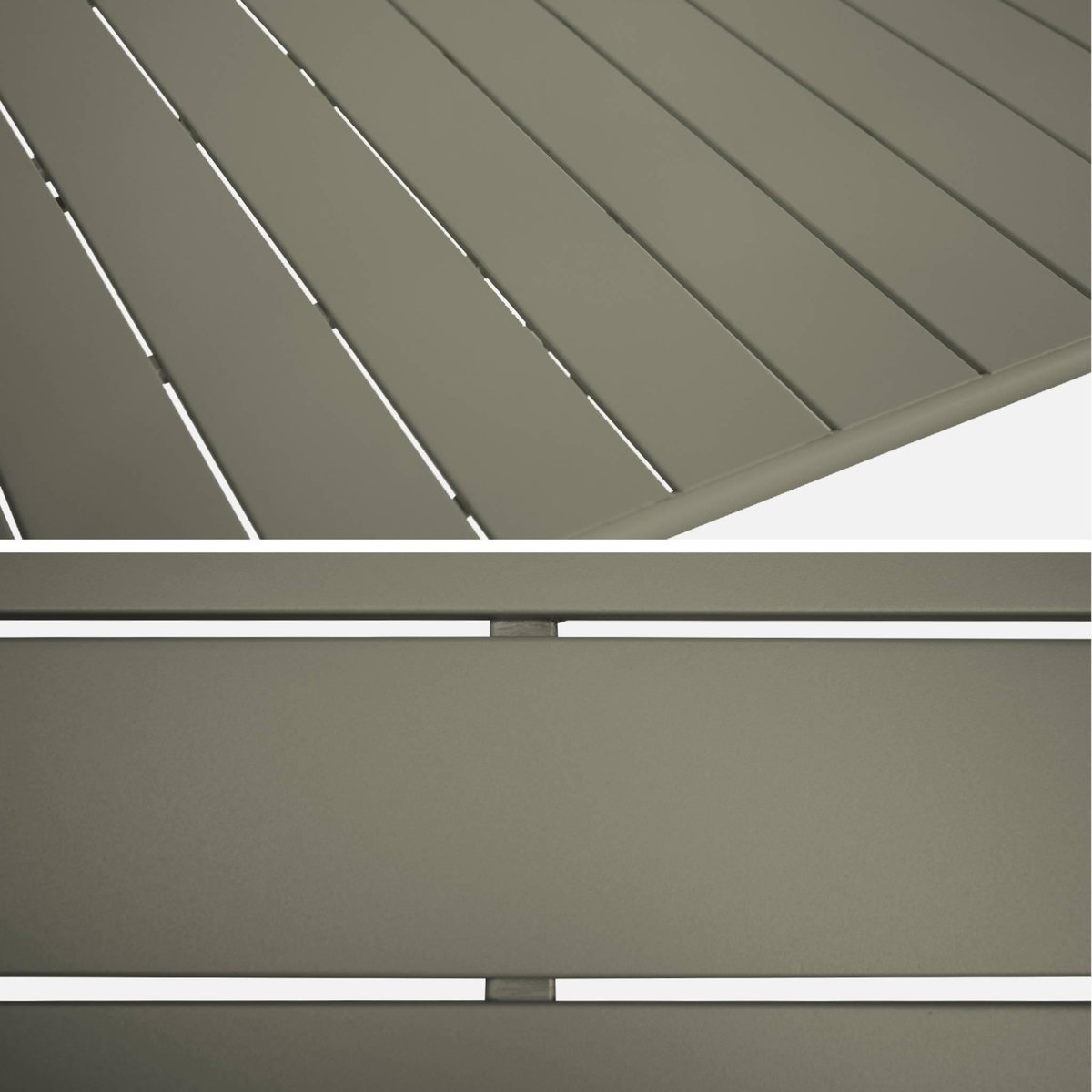 SWEEEK Table de jardin pliante métal 6 places, Amelia 141,2 x 80 x 72,5cm