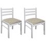 Voir la diapositive 2 : VIDAXL Chaises a manger lot de 2 blanc hevea solide et velours