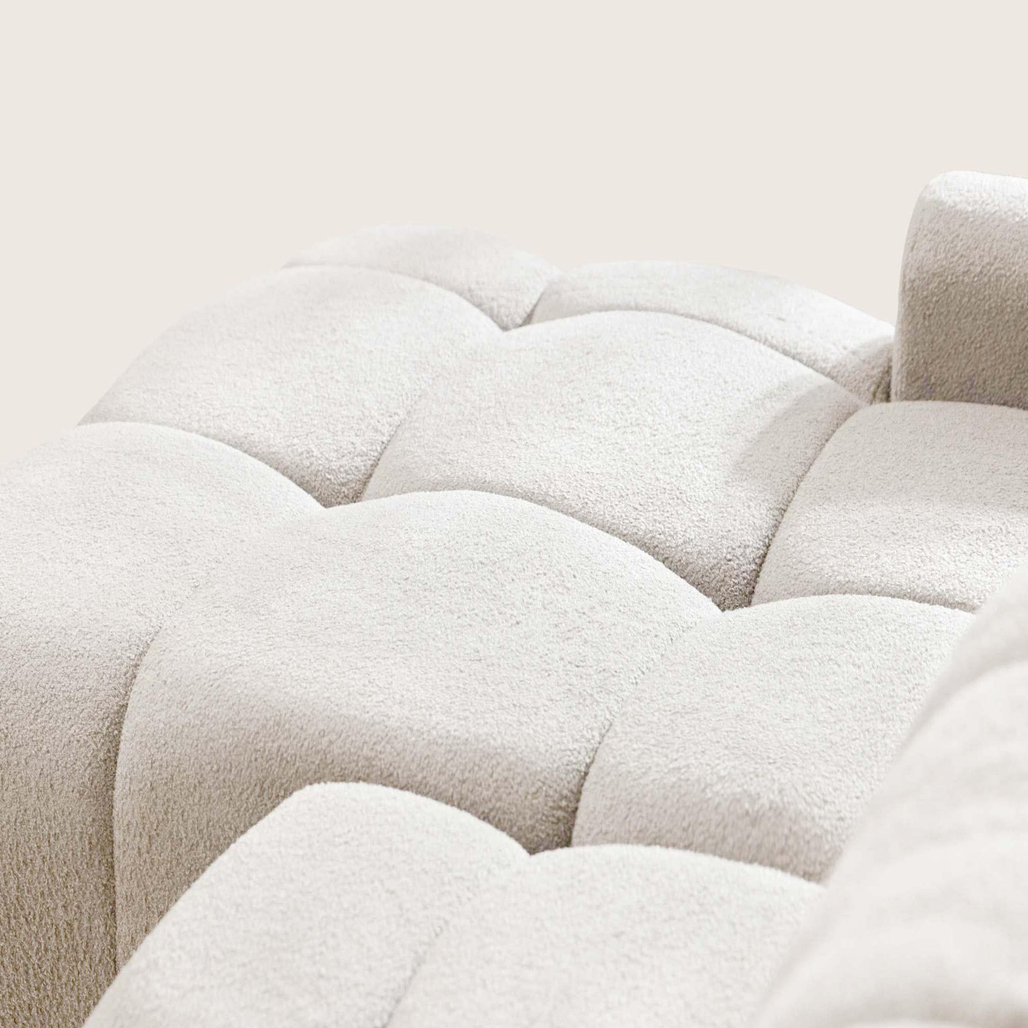 Voir la diapositive 6 : BEST MOBILIER Yulin - canapé d'angle ouvert gauche 4 places convertible avec coffre en tissu bouclette
