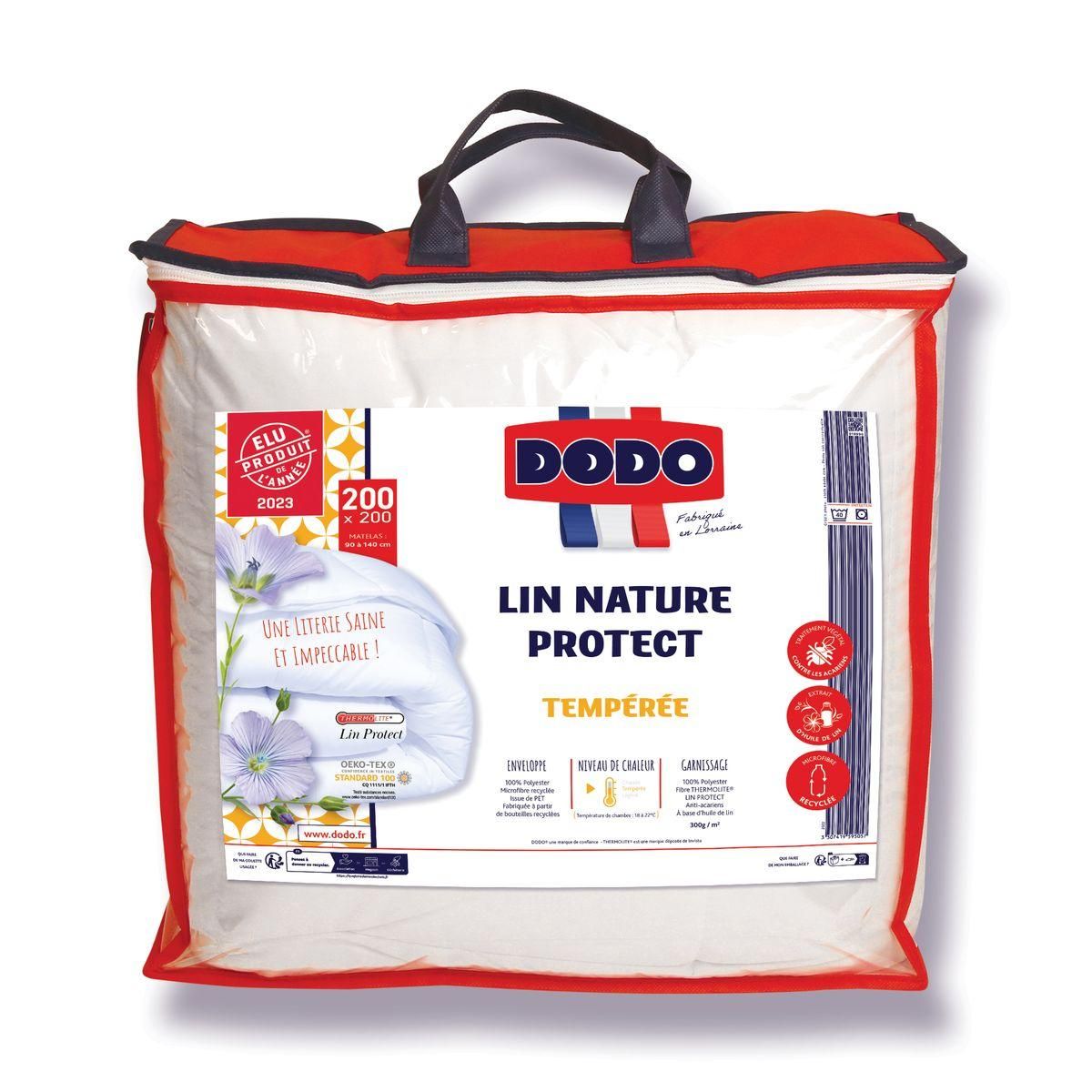 DODO Couette tempérée en polyester anti acariens a base d'huile de lin 300g/m² LIN NATURE PROTECT