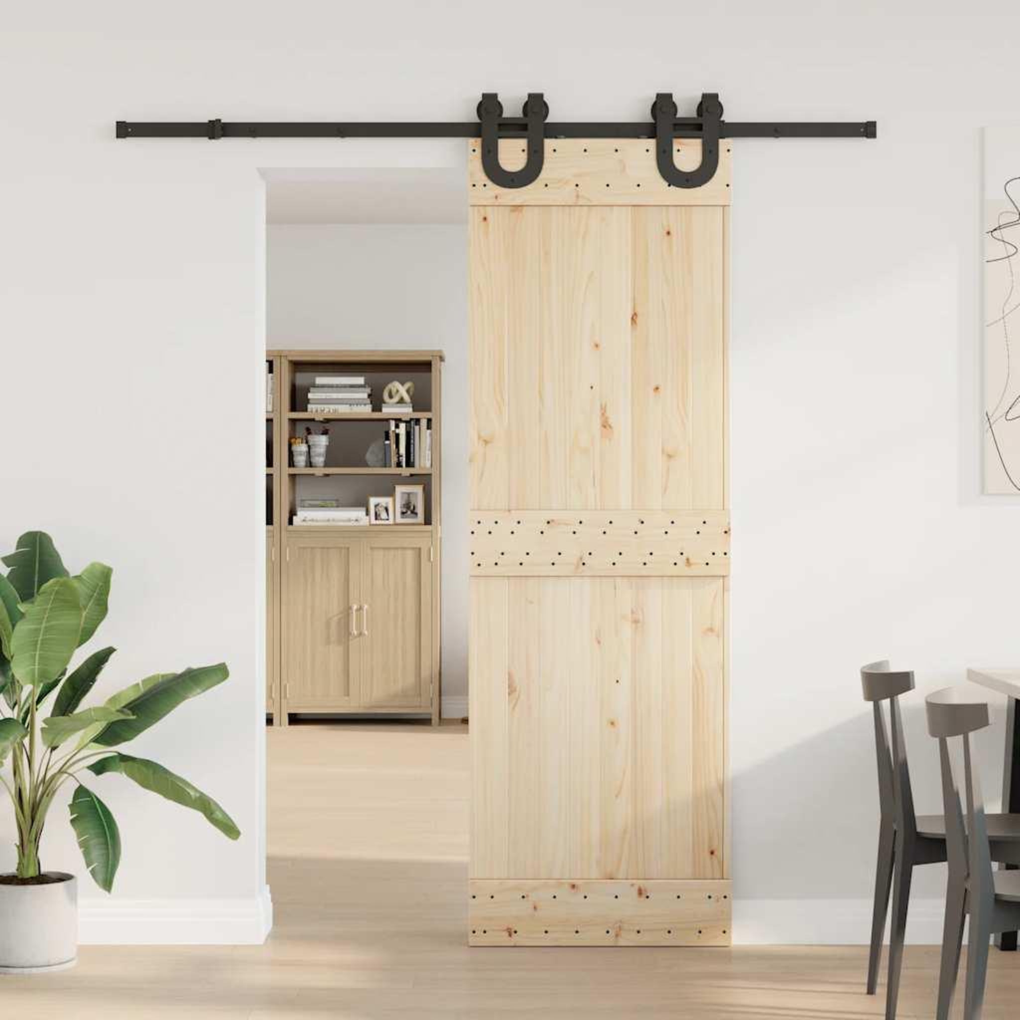 Voir la diapositive 3 : VIDAXL Kit de quincaillerie de porte coulissante 200 cm Acier Noir