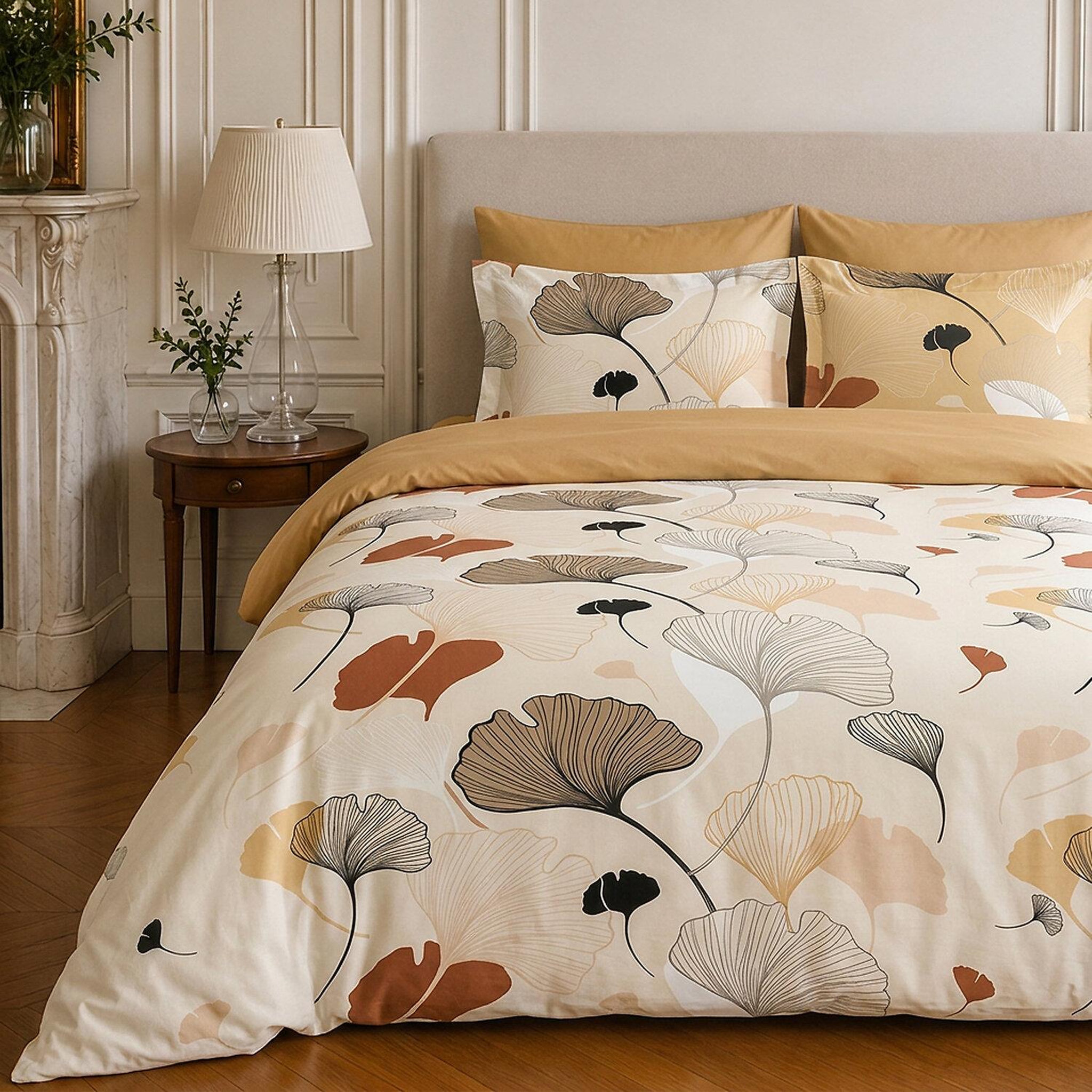 Voir la diapositive 3 : Home collection Parure housse de couette imprimée 100% coton 57 fils - minkly