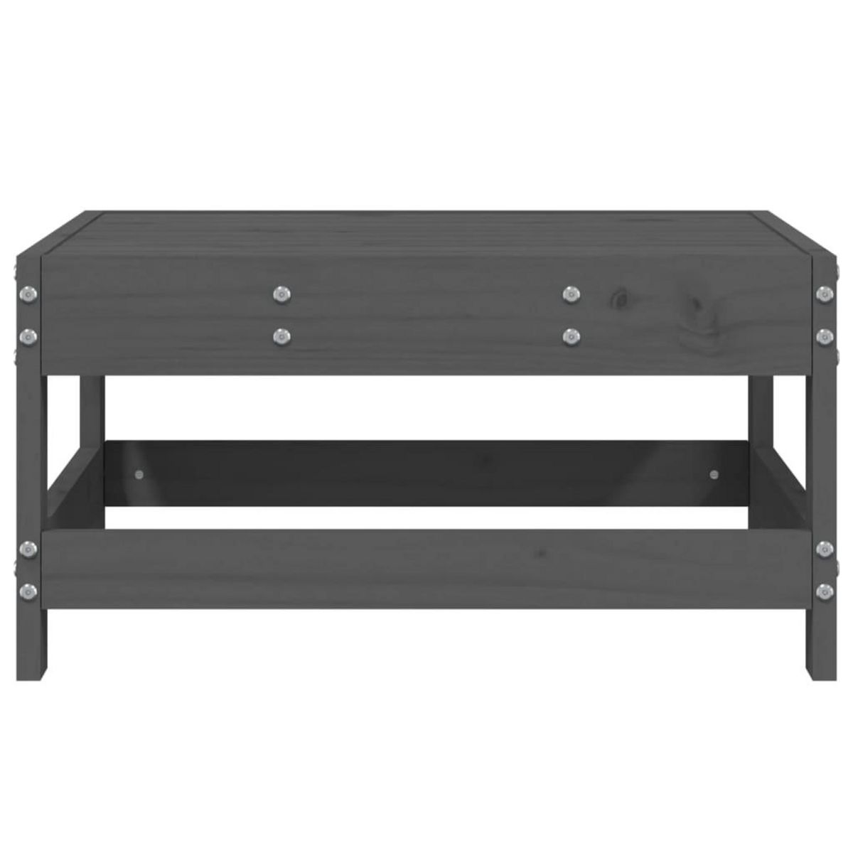 VIDAXL Repose-pied de jardin gris bois de pin massif