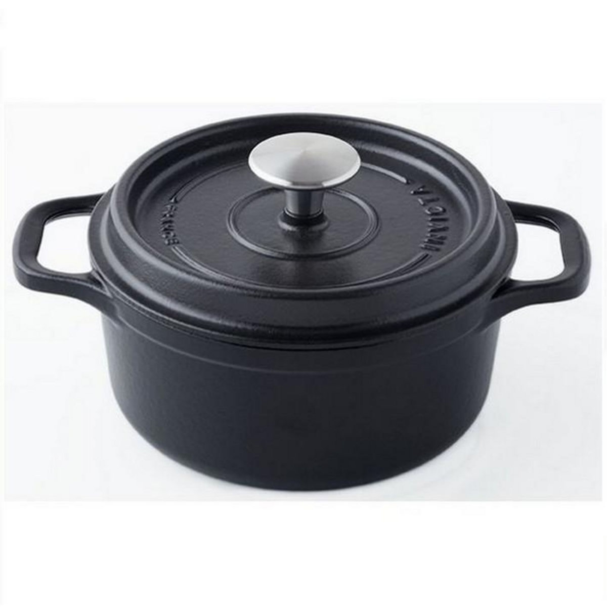 Invicta Cocotte ronde en fonte émaillée 20cm noir - 402201