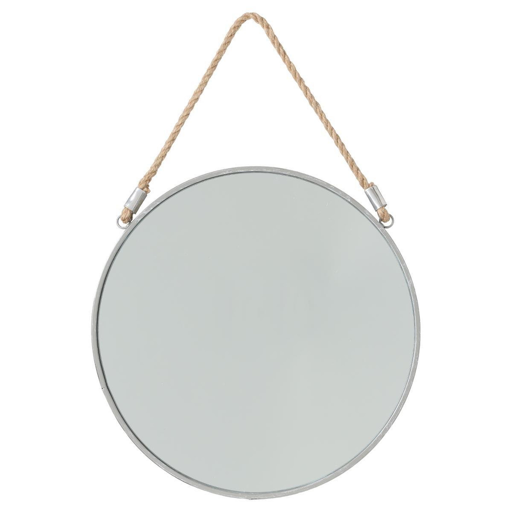 Voir la diapositive 1 : ATMOSPHERA Miroir à suspendre en métal  rond  37cm gris