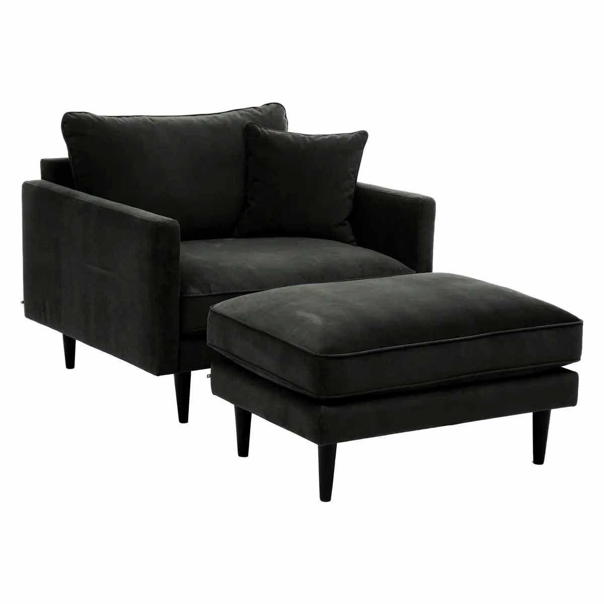 Voir la diapositive 2 : ATMOSPHERA Fauteuil xl velours  candice  110cm vert kaki