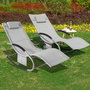 Voir la diapositive 2 : SOBUY SoBuy - Lot de 2 chaises à bascule pour jardin - Moderne - OGS28X2